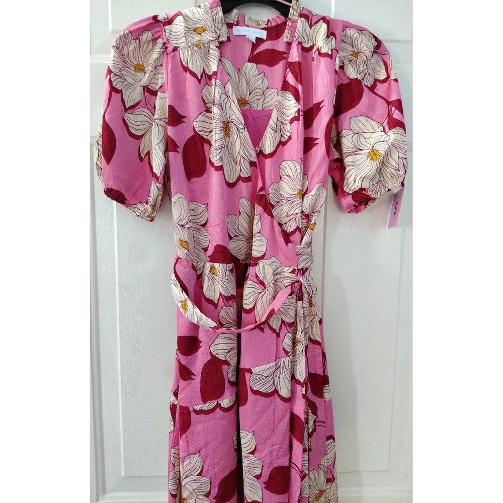 Draper James Women's Wrap Midi Dress Small Pink/Red Floral
